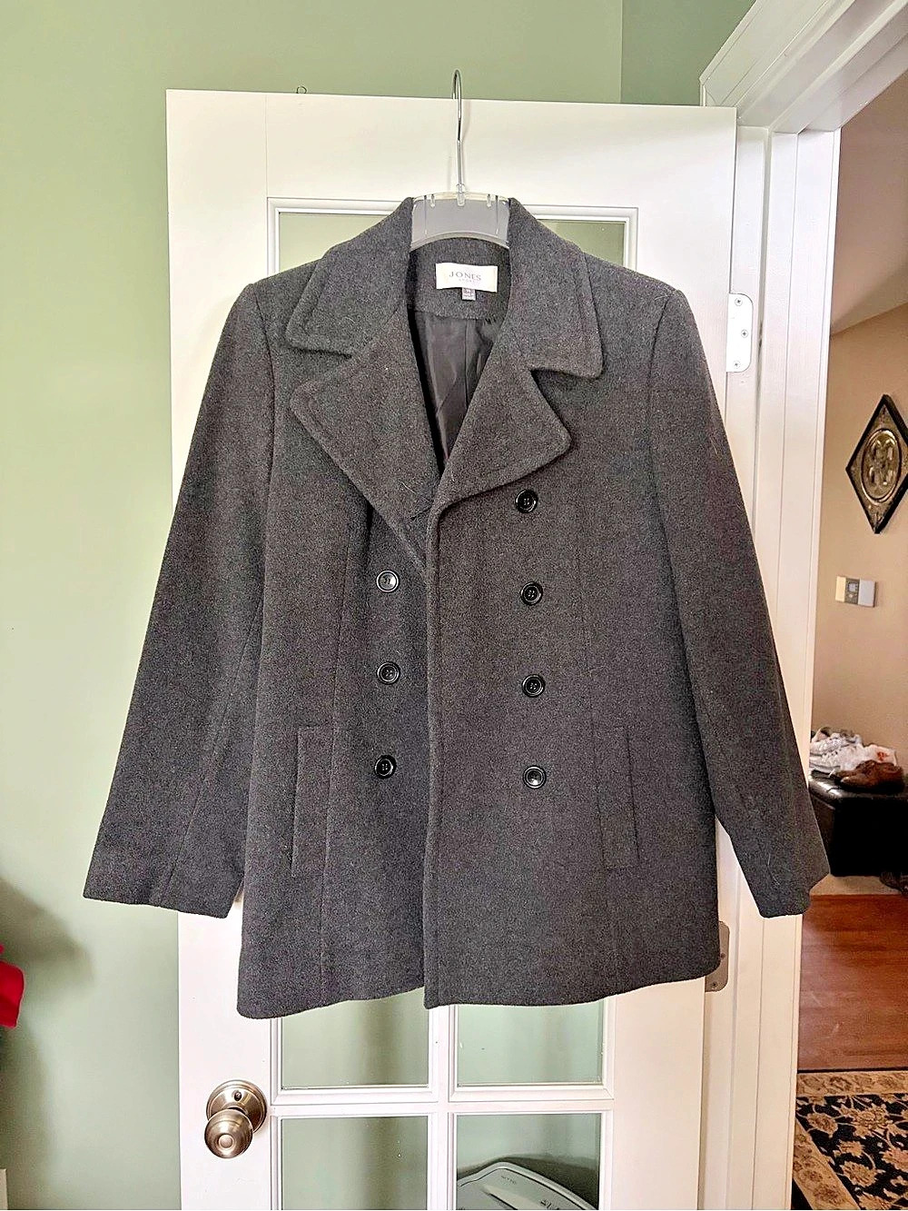 Jones New York Women's Gray Pea Coat